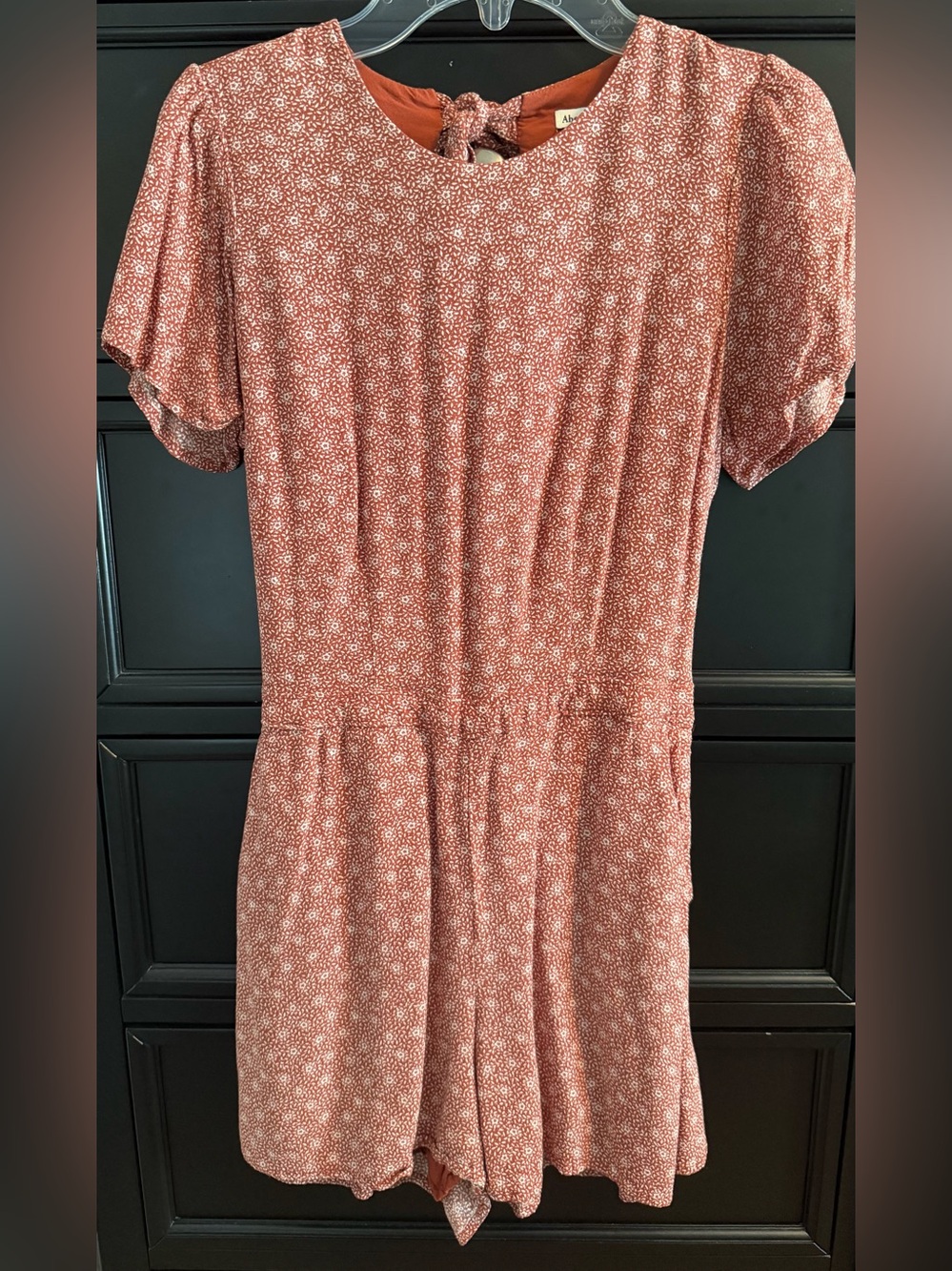 Abercrombie & Fitch Rust Floral Romper Midi Dress